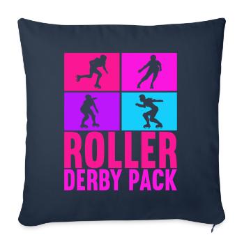 Roller derby - Housse de coussin décorative 45 x 45 cm - bleu marine - Devant