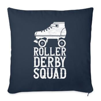 Roller derby - Housse de coussin décorative 45 x 45 cm - bleu marine - Devant