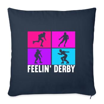Roller derby - Sofa pillowcase 17,3'' x 17,3'' (45 x 45 cm) - navy - Front