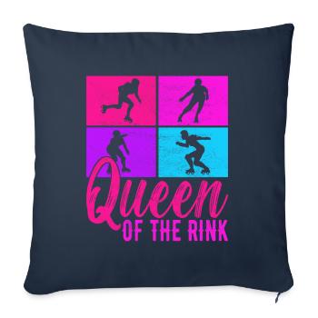 Roller derby - Housse de coussin décorative 45 x 45 cm - bleu marine - Devant