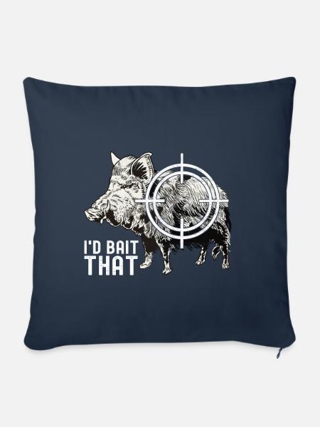 Jäger Wildschwein Jagen - Sofakissenbezug 45 x 45 cm - Navy