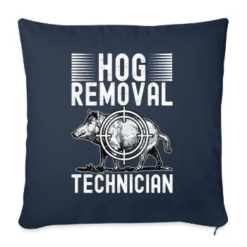 Chasseur de sanglier - Housse de coussin décorative 45 x 45 cm - bleu marine - Devant