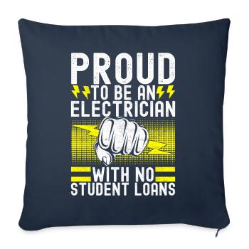 Electrician Electronics Technician - Sofa pillowcase 17,3'' x 17,3'' (45 x 45 cm) - navy - Front