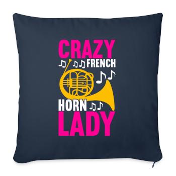 Cuivre à cor - Housse de coussin décorative 45 x 45 cm - bleu marine - Devant
