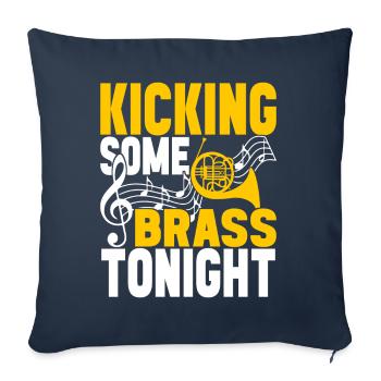 Horn Brass Instrument - Sofa pillowcase 17,3'' x 17,3'' (45 x 45 cm) - navy - Front