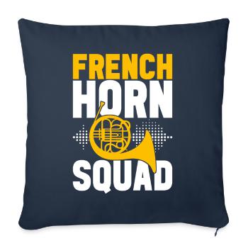 Cuivre à cor - Housse de coussin décorative 45 x 45 cm - bleu marine - Devant