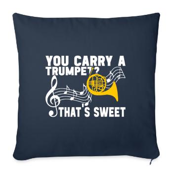 Horn Brass Instrument - Sofa pillowcase 17,3'' x 17,3'' (45 x 45 cm) - navy - Front