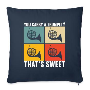 Cuivre à cor - Housse de coussin décorative 45 x 45 cm - bleu marine - Devant