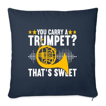 Horn Brass Instrument - Sofa pillowcase 17,3'' x 17,3'' (45 x 45 cm) - navy - Front