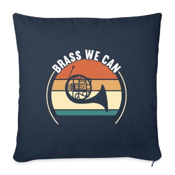 Cuivre à cor - Housse de coussin décorative 45 x 45 cm - bleu marine - Devant