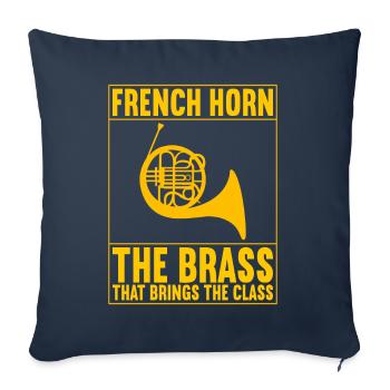 Cuivre à cor - Housse de coussin décorative 45 x 45 cm - bleu marine - Devant