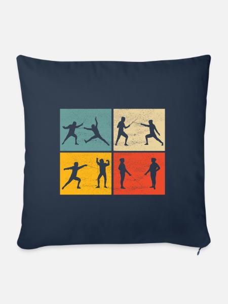 Fechten Fechtsport - Sofakissenbezug 45 x 45 cm - Navy