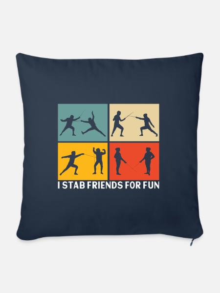 Fechten Fechtsport - Sofakissenbezug 45 x 45 cm - Navy