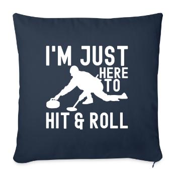 Curling Curling players - Sofa pillowcase 17,3'' x 17,3'' (45 x 45 cm) - navy - Front