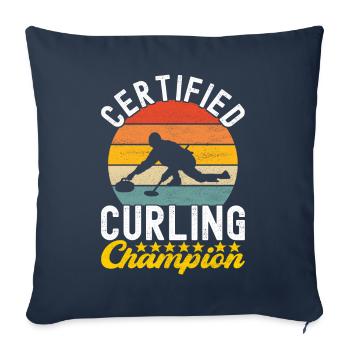 Curling Curling players - Sofa pillowcase 17,3'' x 17,3'' (45 x 45 cm) - navy - Front