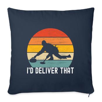 Curling Curling players - Sofa pillowcase 17,3'' x 17,3'' (45 x 45 cm) - navy - Front