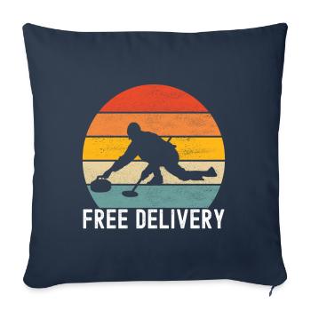 Curling Curling players - Sofa pillowcase 17,3'' x 17,3'' (45 x 45 cm) - navy - Front