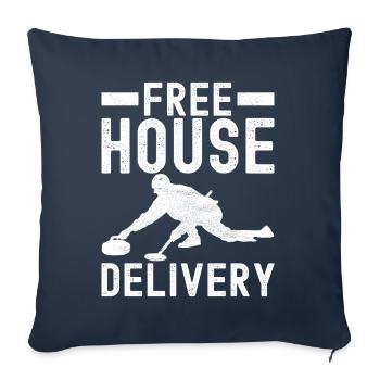 Curling Curling players - Sofa pillowcase 17,3'' x 17,3'' (45 x 45 cm) - navy - Front