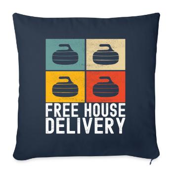 Curling Curling players - Sofa pillowcase 17,3'' x 17,3'' (45 x 45 cm) - navy - Front