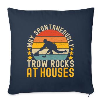 Curling Curling players - Sofa pillowcase 17,3'' x 17,3'' (45 x 45 cm) - navy - Front