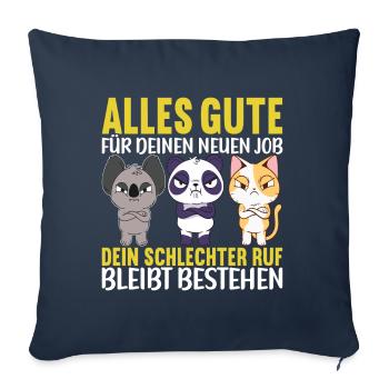 Abschiedsgeschenk Kollege Jobwechsel - Sofakissenbezug 45 x 45 cm - Navy - Vorne