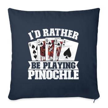 Jumelles Pinochle - Housse de coussin décorative 45 x 45 cm - bleu marine - Devant