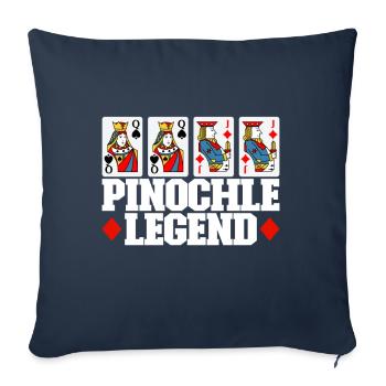 Jumelles Pinochle - Housse de coussin décorative 45 x 45 cm - bleu marine - Devant