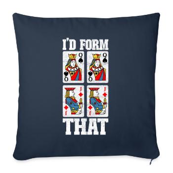 Jumelles Pinochle - Housse de coussin décorative 45 x 45 cm - bleu marine - Devant
