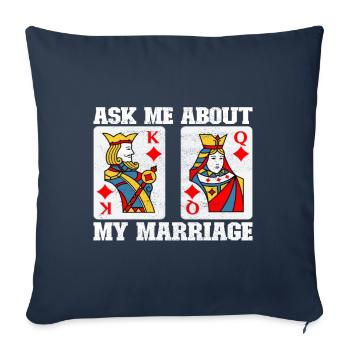 Jumelles Pinochle - Housse de coussin décorative 45 x 45 cm - bleu marine - Devant