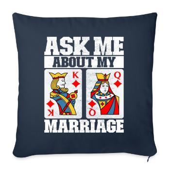 Jumelles Pinochle - Housse de coussin décorative 45 x 45 cm - bleu marine - Devant