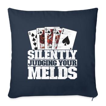 Jumelles Pinochle - Housse de coussin décorative 45 x 45 cm - bleu marine - Devant
