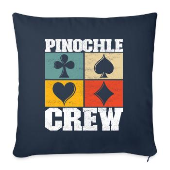 Binokel Pinochle - Housse de coussin décorative 45 x 45 cm - bleu marine - Devant