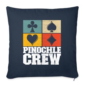 Jumelles Pinochle - Housse de coussin décorative 45 x 45 cm - bleu marine - Devant