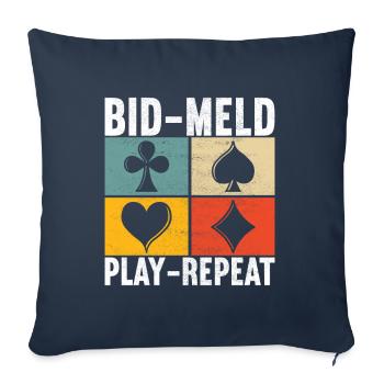 Jumelles Pinochle - Housse de coussin décorative 45 x 45 cm - bleu marine - Devant