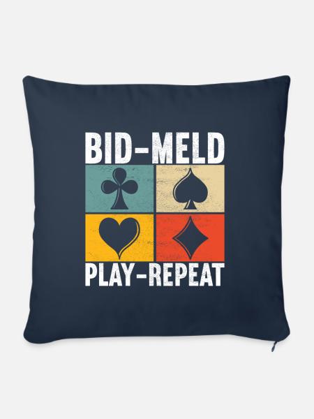 Binokel Pinochle - Sofakissenbezug 45 x 45 cm - Navy
