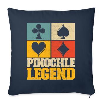 Jumelles Pinochle - Housse de coussin décorative 45 x 45 cm - bleu marine - Devant
