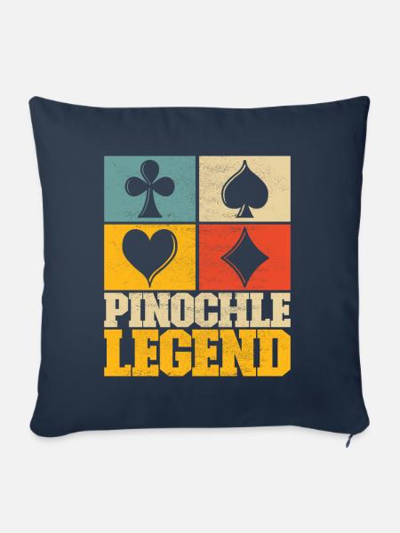 Binokel Pinochle - Sofakissenbezug 45 x 45 cm - Navy