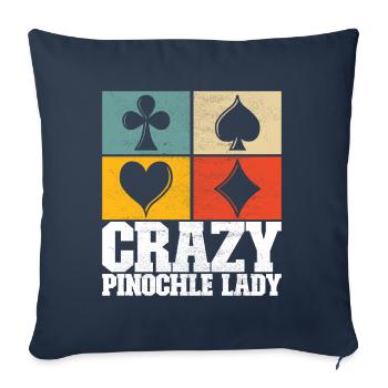 Jumelles Pinochle - Housse de coussin décorative 45 x 45 cm - bleu marine - Devant