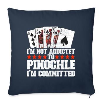 Jumelles Pinochle - Housse de coussin décorative 45 x 45 cm - bleu marine - Devant