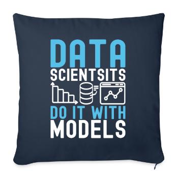 Analyste de données en science des données - Housse de coussin décorative 45 x 45 cm - bleu marine - Devant