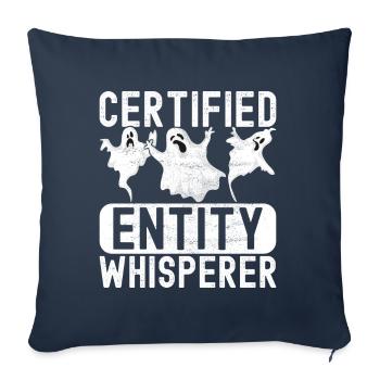 Enquêteur paranormal Chasse aux fantômes - Housse de coussin décorative 45 x 45 cm - bleu marine - Devant