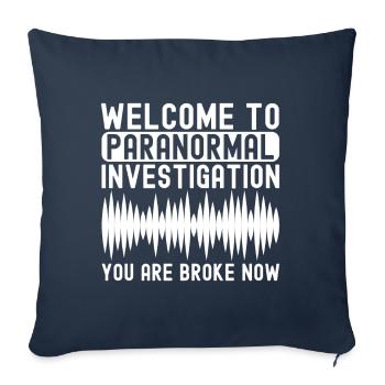 Enquêteur paranormal Chasse aux fantômes - Housse de coussin décorative 45 x 45 cm - bleu marine - Devant