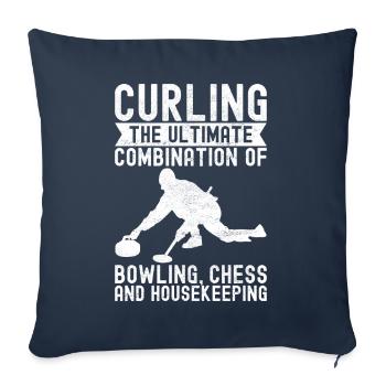 Curling Curling Players - Sofa pillowcase 17,3'' x 17,3'' (45 x 45 cm) - navy - Front