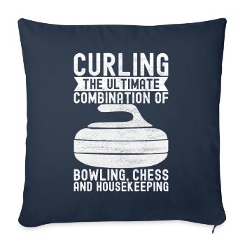 Curling Curling Players - Sofa pillowcase 17,3'' x 17,3'' (45 x 45 cm) - navy - Front