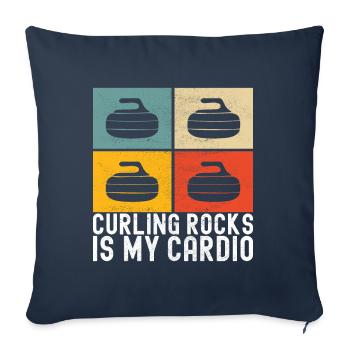 Curling Curling Players - Sofa pillowcase 17,3'' x 17,3'' (45 x 45 cm) - navy - Front