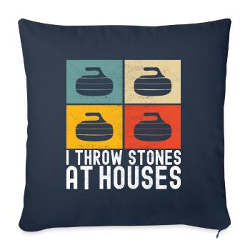 Curling Curling Players - Sofa pillowcase 17,3'' x 17,3'' (45 x 45 cm) - navy - Front