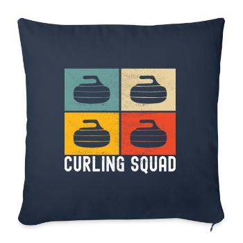 Curling Curling Players - Sofa pillowcase 17,3'' x 17,3'' (45 x 45 cm) - navy - Front