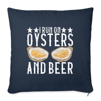 Austern Austernliebhaber - Sofakissenbezug 45 x 45 cm - Navy - Vorne