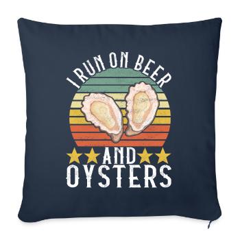 Austern Austernliebhaber - Sofakissenbezug 45 x 45 cm - Navy - Vorne