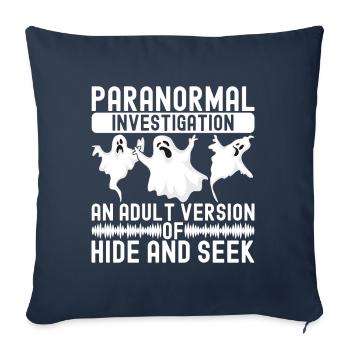 Enquêteur paranormal Chasse aux fantômes - Housse de coussin décorative 45 x 45 cm - bleu marine - Devant